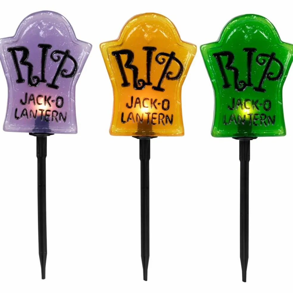 3ct. Tombstone Halloween Pathway Markers