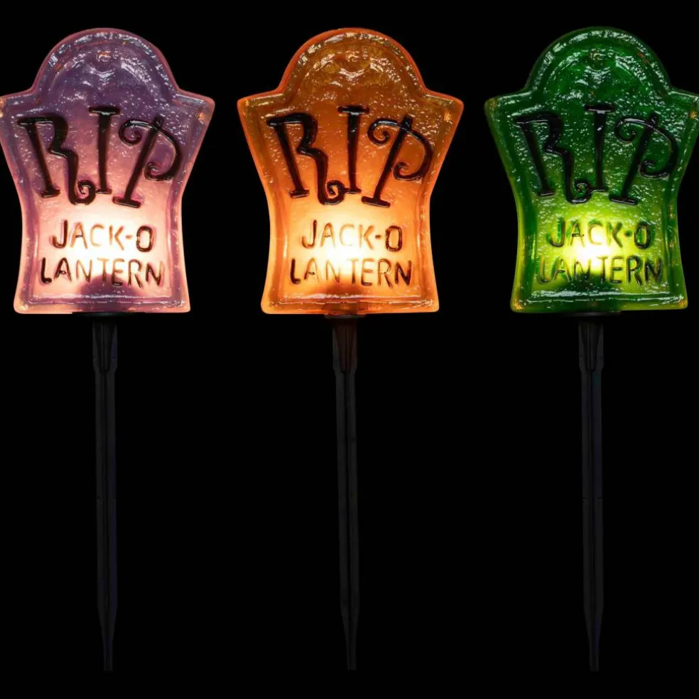 3ct. Tombstone Halloween Pathway Markers