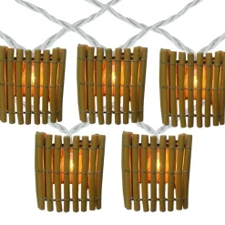 10ct. Tropical Bamboo Outdoor Patio String Lights