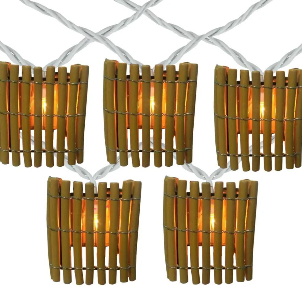 10ct. Tropical Bamboo Outdoor Patio String Lights