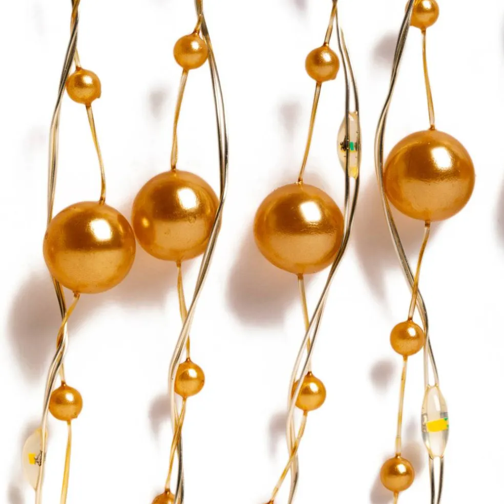 40ct. Warm White Gold Pearl LED String Lights by Ashland®