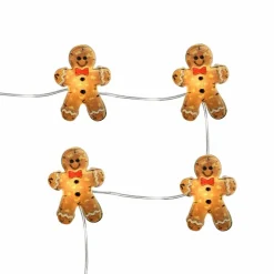 18ct. Warm White LED Gingerbread Cookie String Lights on Silver Wire by Ashland®
