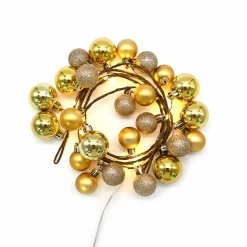 18ct. Warm White LED Gold Ornament Garland String Lights on Brown Wire by Ashland®