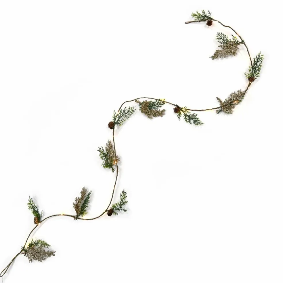 18ct. Warm White LED Pinecone Garland String Lights by Ashland®