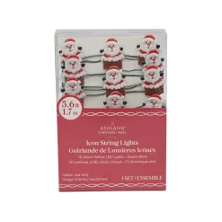 18ct. Warm White LED Santa in Chimney String Lights on Silver Wire by Ashland®