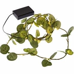 18ct. Warm White LED String Lights Eucalyptus Leaf Garland by Ashland®