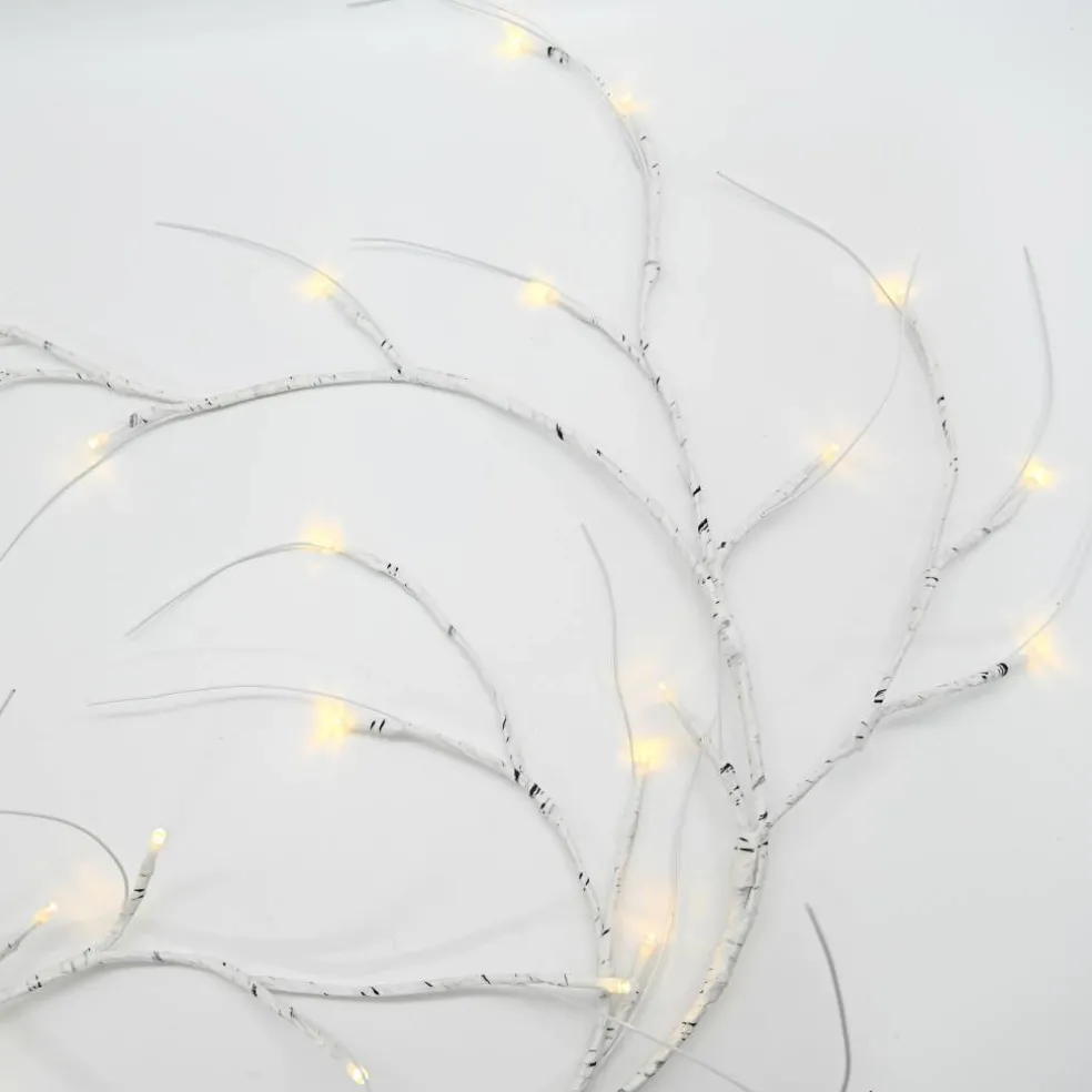 64ct. Warm White Led White Branch Garland String Lights by Ashland®