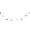 10ct. White Twine Wrapped Multicolor Ball String Lights with Green Wire