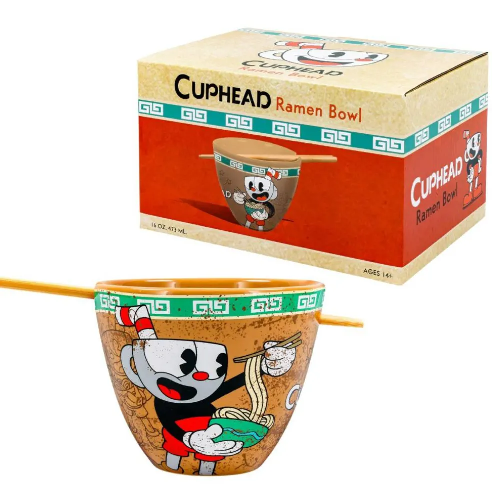 Cuphead 16-Ounce Ramen Bowl and Chopsticks