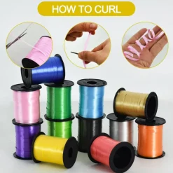 Curling Ribbon-12 Assorted Colors Balloon Curling Ribbons Set-240 Yards Balloon String for DIY Decor,Gift Wrapping,Ribbons and Bows for Christmas New Year Birthday Gifts Graduation Supplies