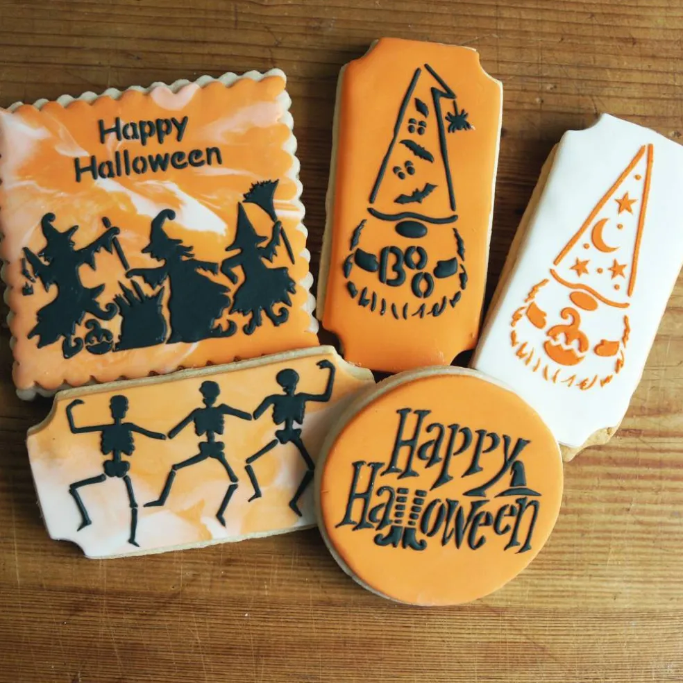 Dancing Skeletons Cookie and Craft Stencil | CM179 by Designer Stencils | Cookie Decorating Tools |