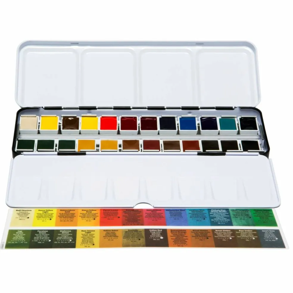 Daniel Smith Extra Fine™ 24 Color Half Pan Watercolor Tin