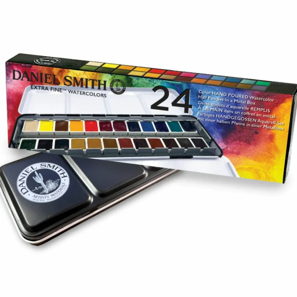 Daniel Smith Extra Fine™ 24 Color Half Pan Watercolor Tin