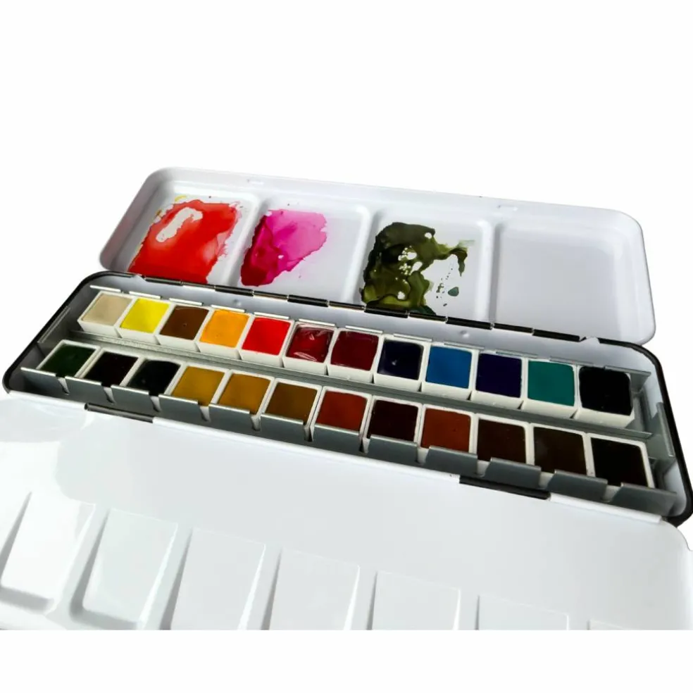 Daniel Smith Extra Fine™ 24 Color Half Pan Watercolor Tin