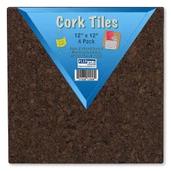 Dark Cork Squares, 12 x 12, Pack of 4