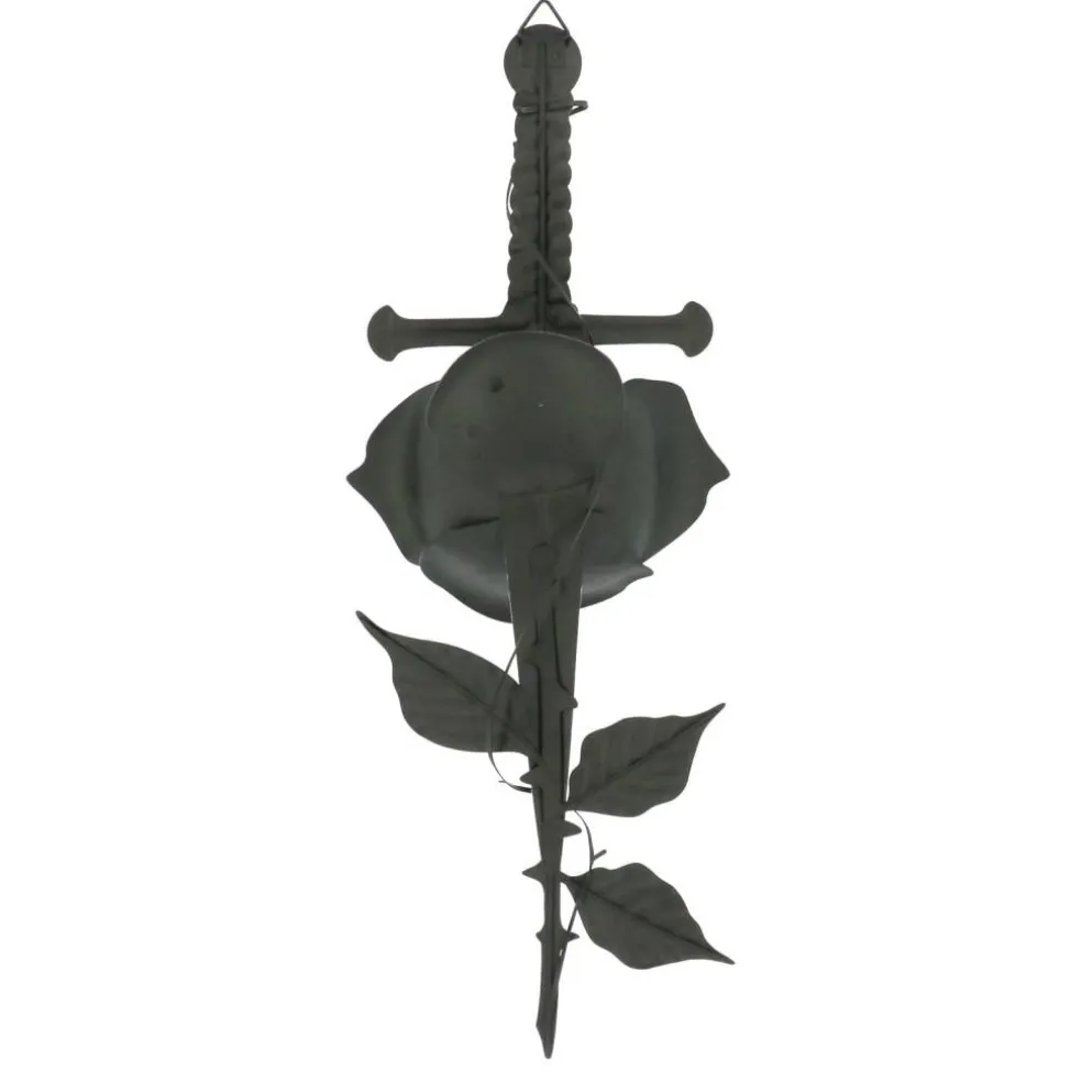 Dark Dagger-Pierced Rose Metal Wall Décor by Ashland®