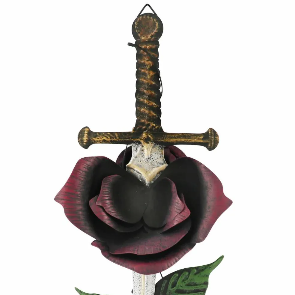 Dark Dagger-Pierced Rose Metal Wall Décor by Ashland®