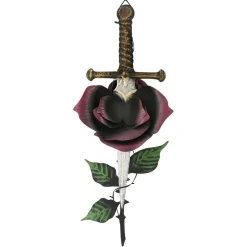 Dark Dagger-Pierced Rose Metal Wall Décor by Ashland®