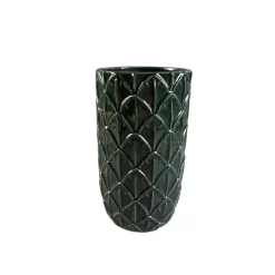 9" Dark Green Ceramic Artichoke Vase by Ashland®