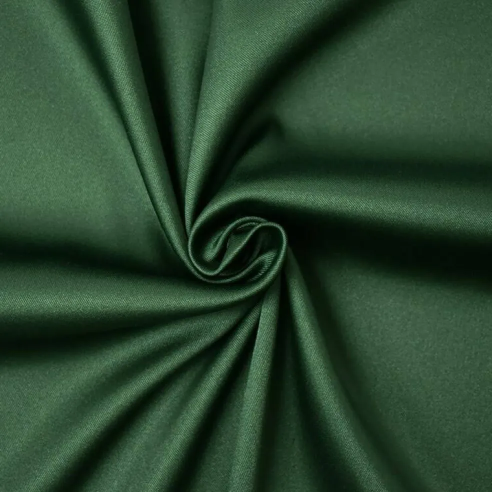 Dark Green Poly Spandex Stretch Solid Stretch Lamour Woven Fabric By the Yard