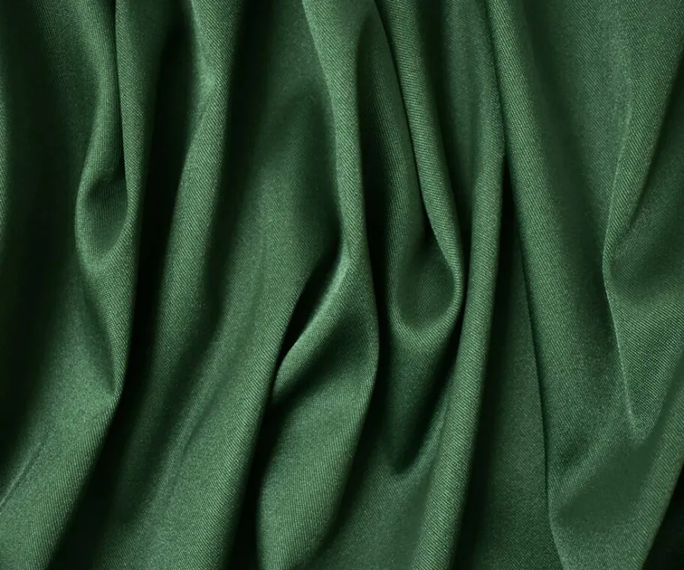 Dark Green Poly Spandex Stretch Solid Stretch Lamour Woven Fabric By the Yard