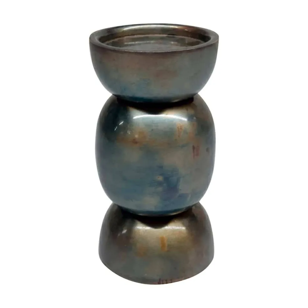 Dark Iridescent Metal Pillar Candle Holder by Ashland®