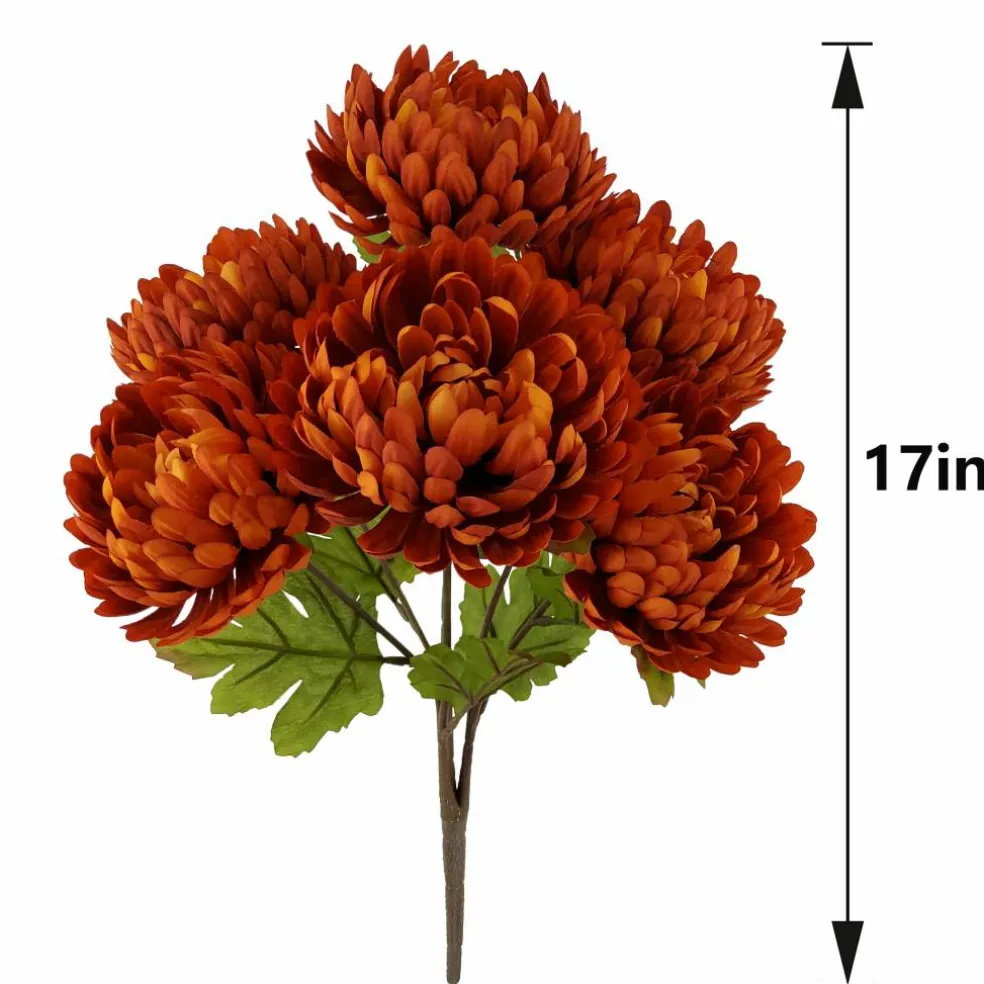 17" Dark Orange Mum Bush by Ashland®