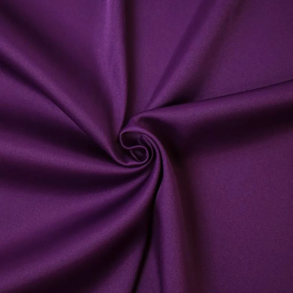 Dark Purple Poly Spandex Solid Stretch Lamour Woven Fabric By the Yard