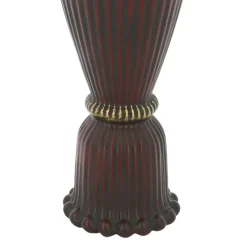 8.25" Dark Red Fluted Glass Taper Candle Holder by Ashland®