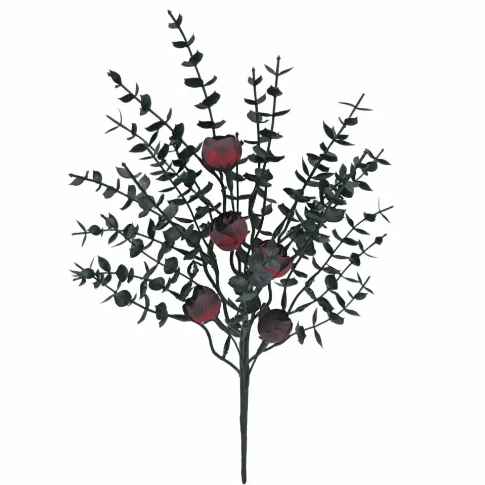 12.5" Dark Red Roses & Black Leaves Pick by Ashland®
