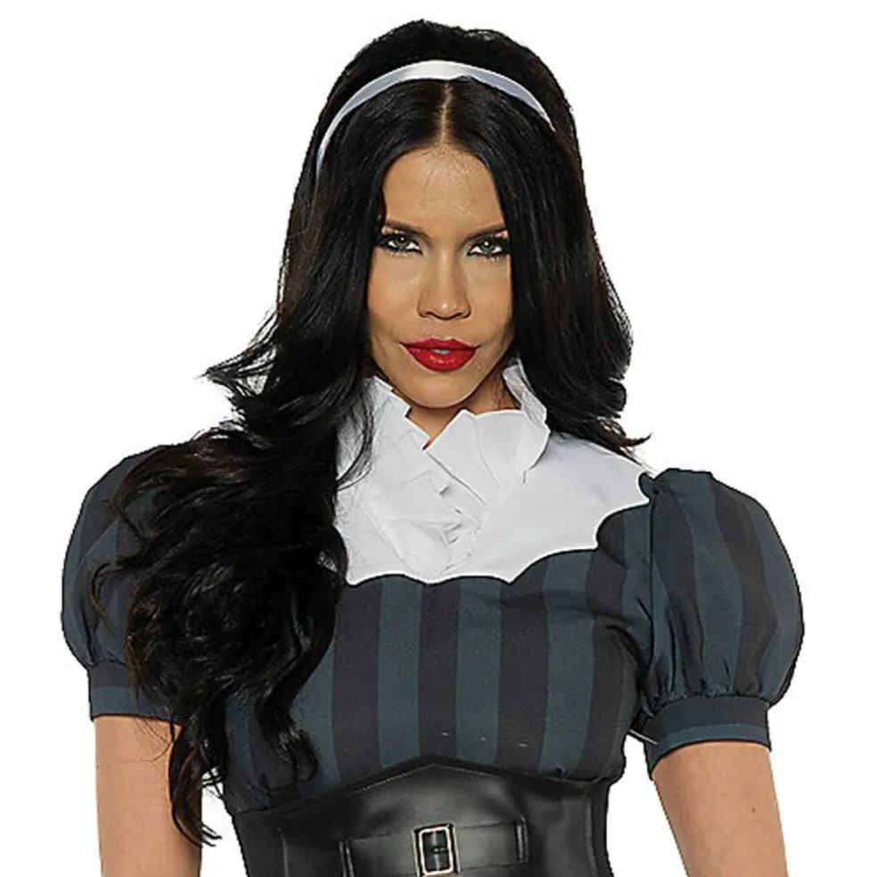 Dark Wonder Costume Gothic Mini Dress with Apron Buckle Cincher Bustle