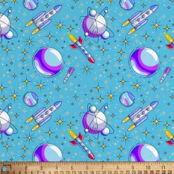 DAVID TEXTILES UP IN SPACE FLANNEL 6 YD BOLT