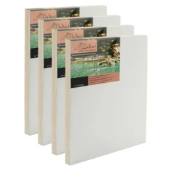 Da Vinci Pro Ultra Smooth Wood Canvas Gesso Board - 3/4" Deep, 16x16" Pack of 4 Single White Acrylic Polymer Gesso Panels for Painting Fine Portraits and Ultra Fine Detail Illustrations and Artwork
