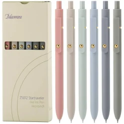 Ddaowanx Gel Pens,6 Pcs 0.5mm Retractable Quick Dry Black Ink Pens