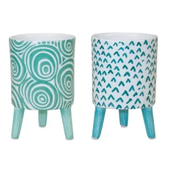 Decorative Blue Pot Set with Legs