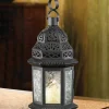 10.25" Decorative Clear Glass Moroccan Style Hanging Candle Lantern