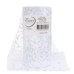 Decorative Fancy Tulle with Foil Polka Dot 6 Inch X 50 yard Spool