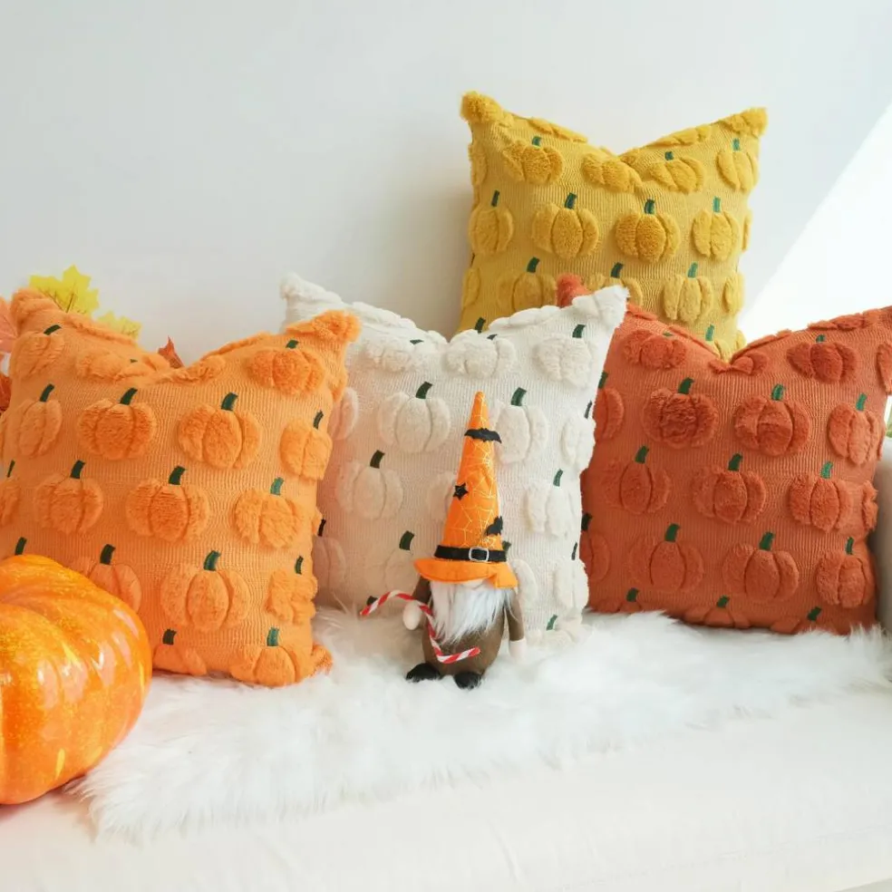 Decorative Pillow Covers, Fall Pumpkin, 18" x 18", 4-Pack