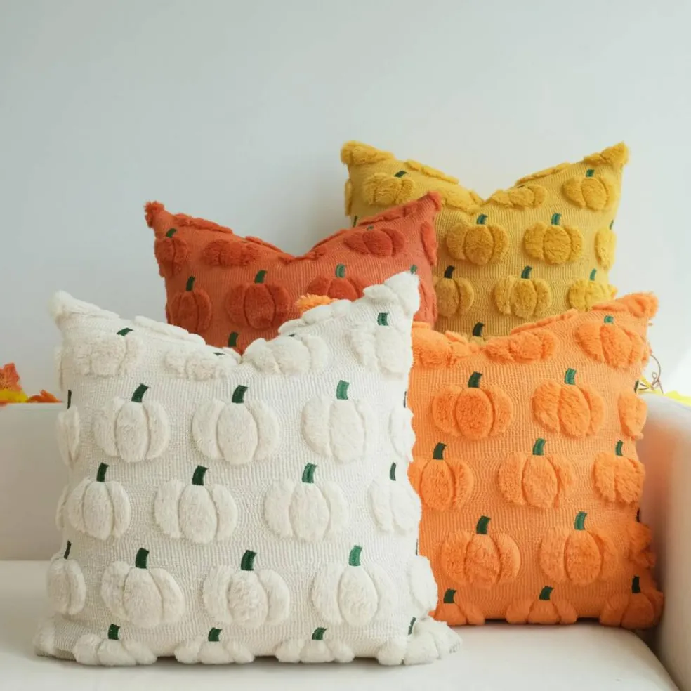 Decorative Pillow Covers, Fall Pumpkin, 18" x 18", 4-Pack