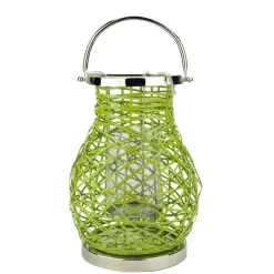 Decorative Woven Iron Pillar Candle Lantern