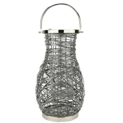 Decorative Woven Iron Pillar Candle Lantern