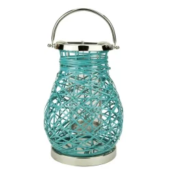 Decorative Woven Iron Pillar Candle Lantern