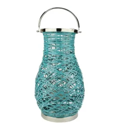 Decorative Woven Iron Pillar Candle Lantern
