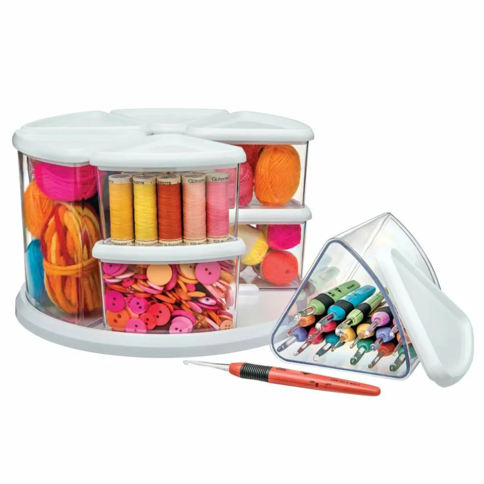 Deflecto Rotating 9-Bin Carousel Organizer