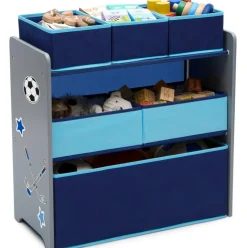 Design and Store Blue 6 Bin Toy Organizer