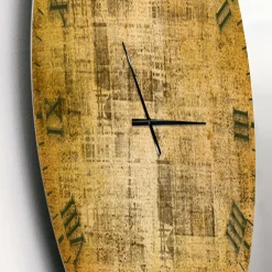 Designart 'Antique Face On Parchment Rustic Wall Clock