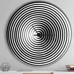 Designart 'Black And White Optical Illusion Modern Wall Clock