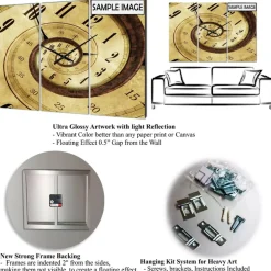 Designart Chic Nr 5 Paris Parfum V Oversized Fashion Multipanel Wall Clock