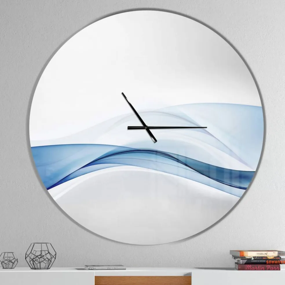 Designart '3D Wave Of Water Splash Modern Wall Clock