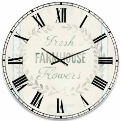 Designart 'Farmhouse Florals Viii Farmhouse Wall Clock